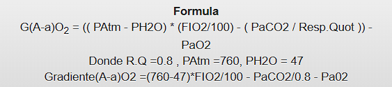 Gradiente A-a Formula 